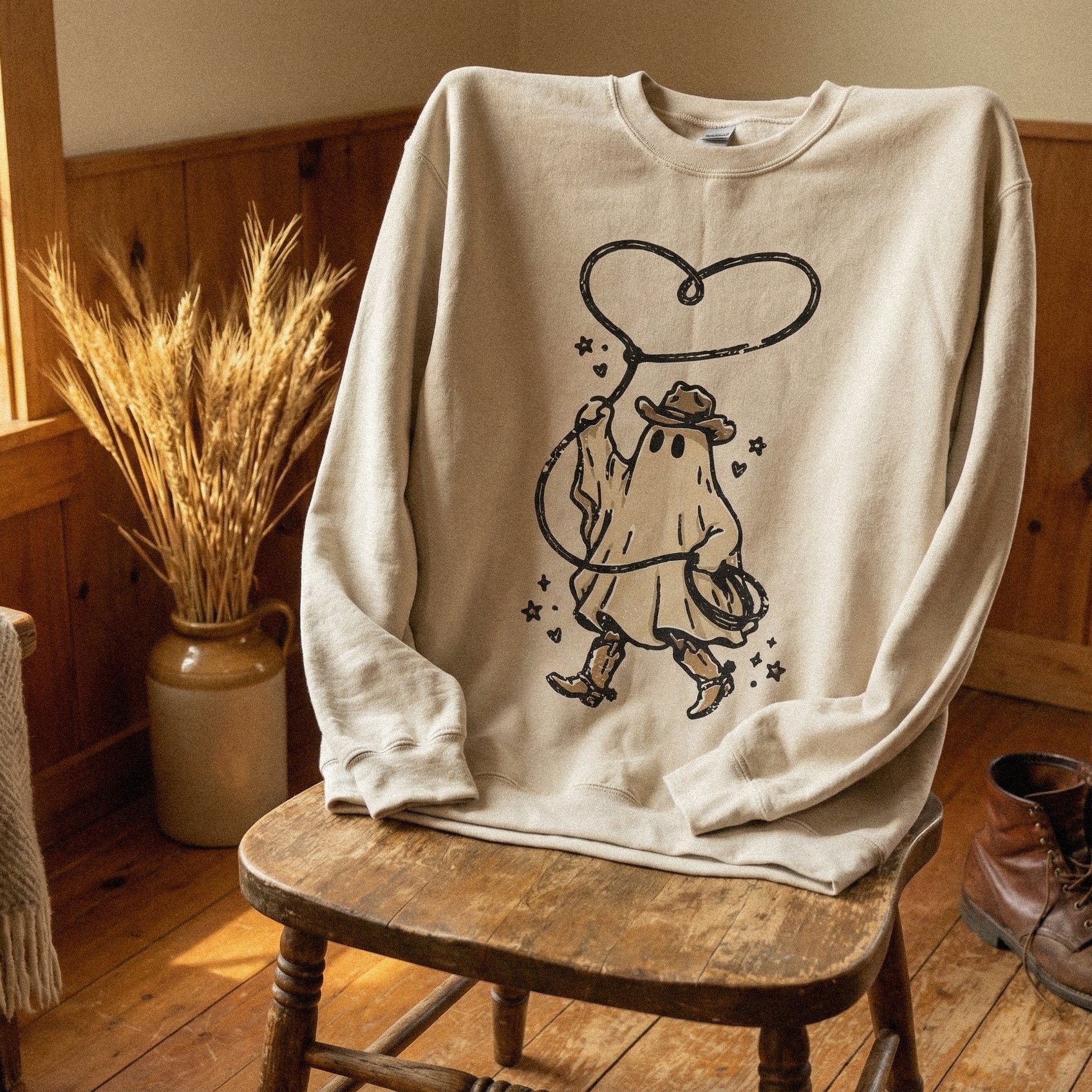 Cowboy Ghost PNG Art, Western Halloween Digital Download - 300 DPI Design