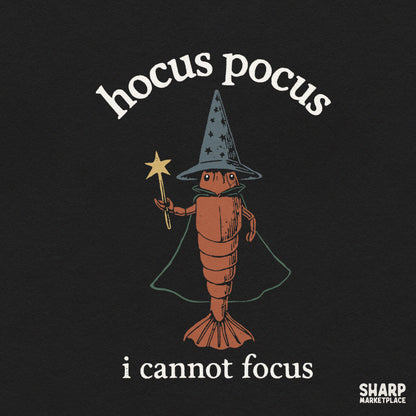 Funny Hocus Pocus wizard shrimp Halloween sublimation PNG design for sarcastic shirts and stickers