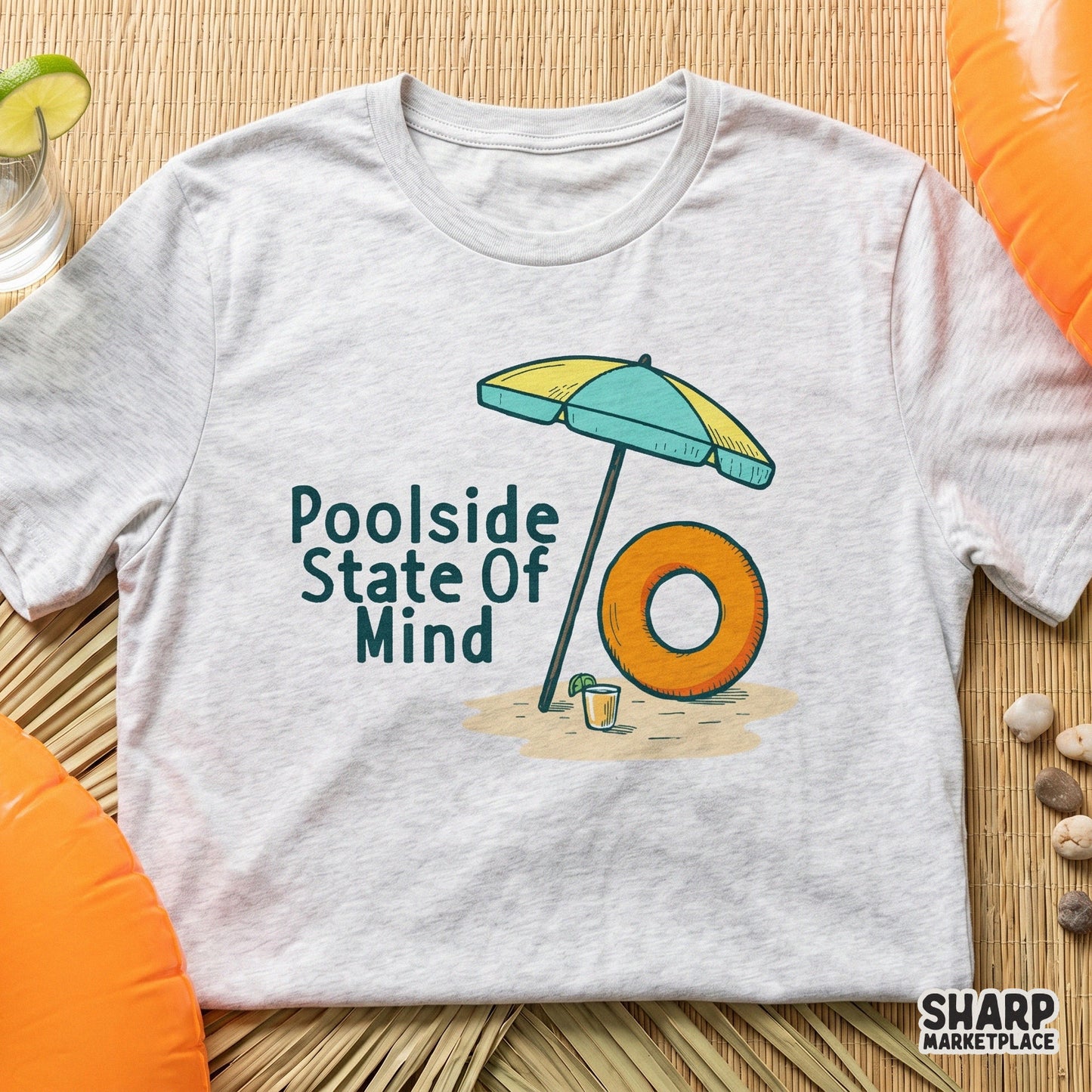Poolside State of Mind summer PNG design for girls trip beach t-shirts and tropical lake vacation apparel sublimation