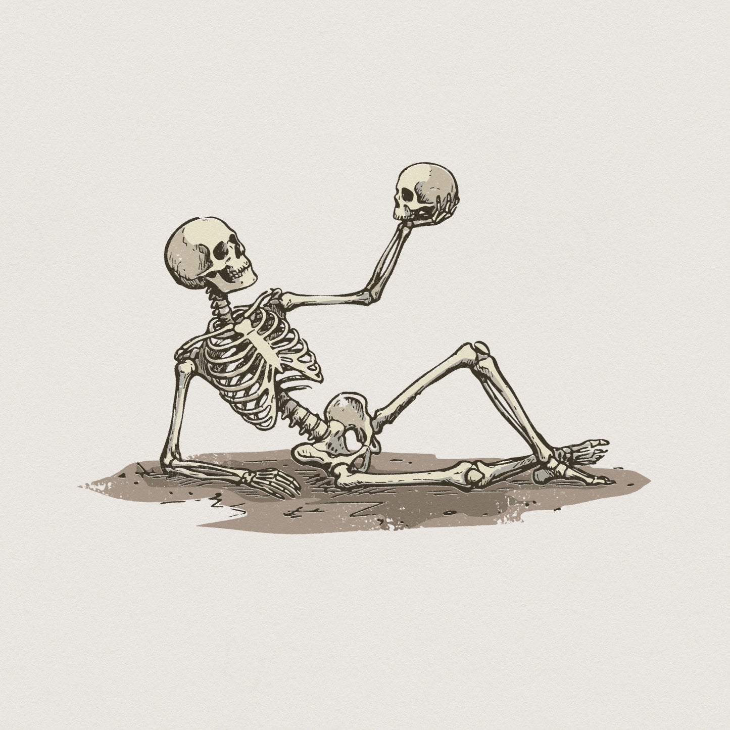 Skeleton Holding Skull PNG, Digital Download - 300 DPI Design for T-Shirt