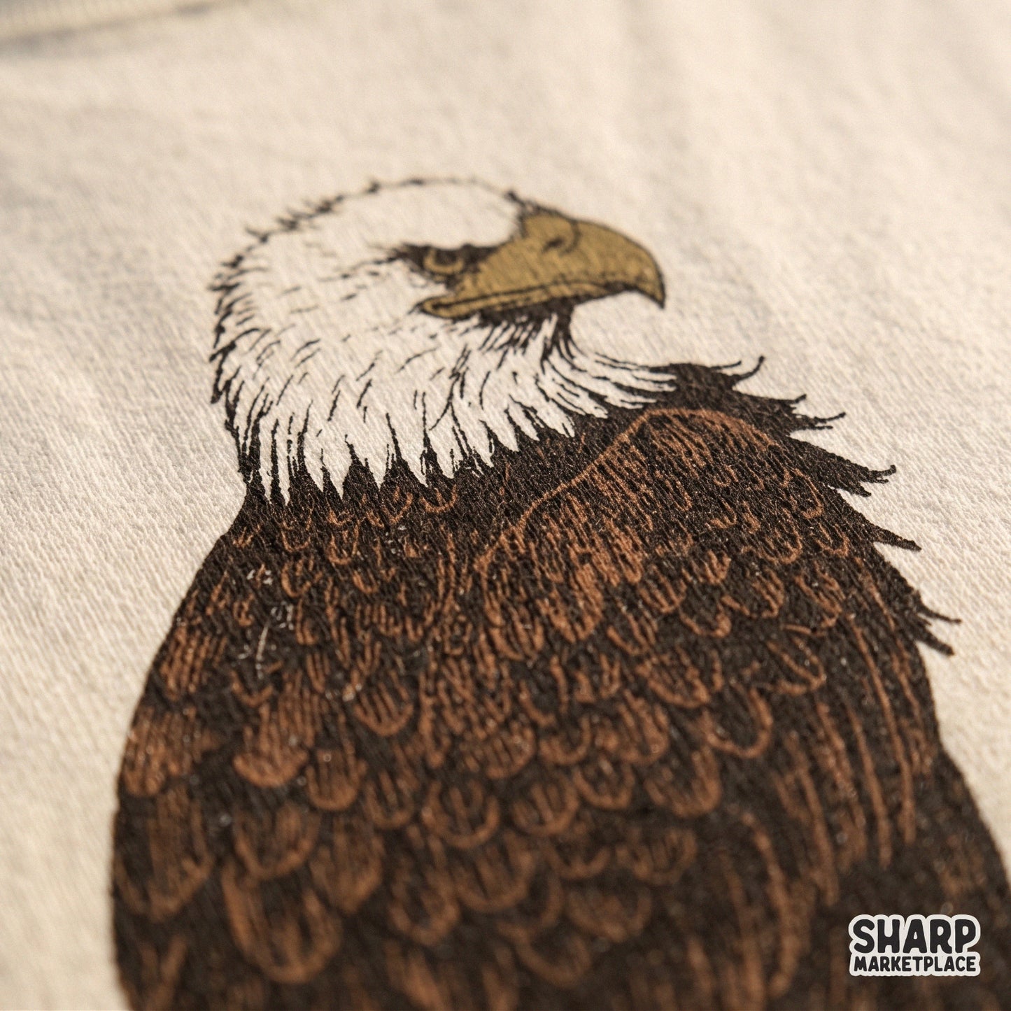 Majestic bald eagle perched on a branch retro patriotic png sublimation design for t-shirts and wildlife art prints