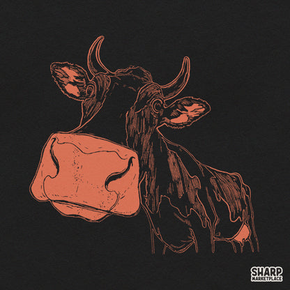 Funny Derpy Cow With Big Snout Illustration, Popular Shirt