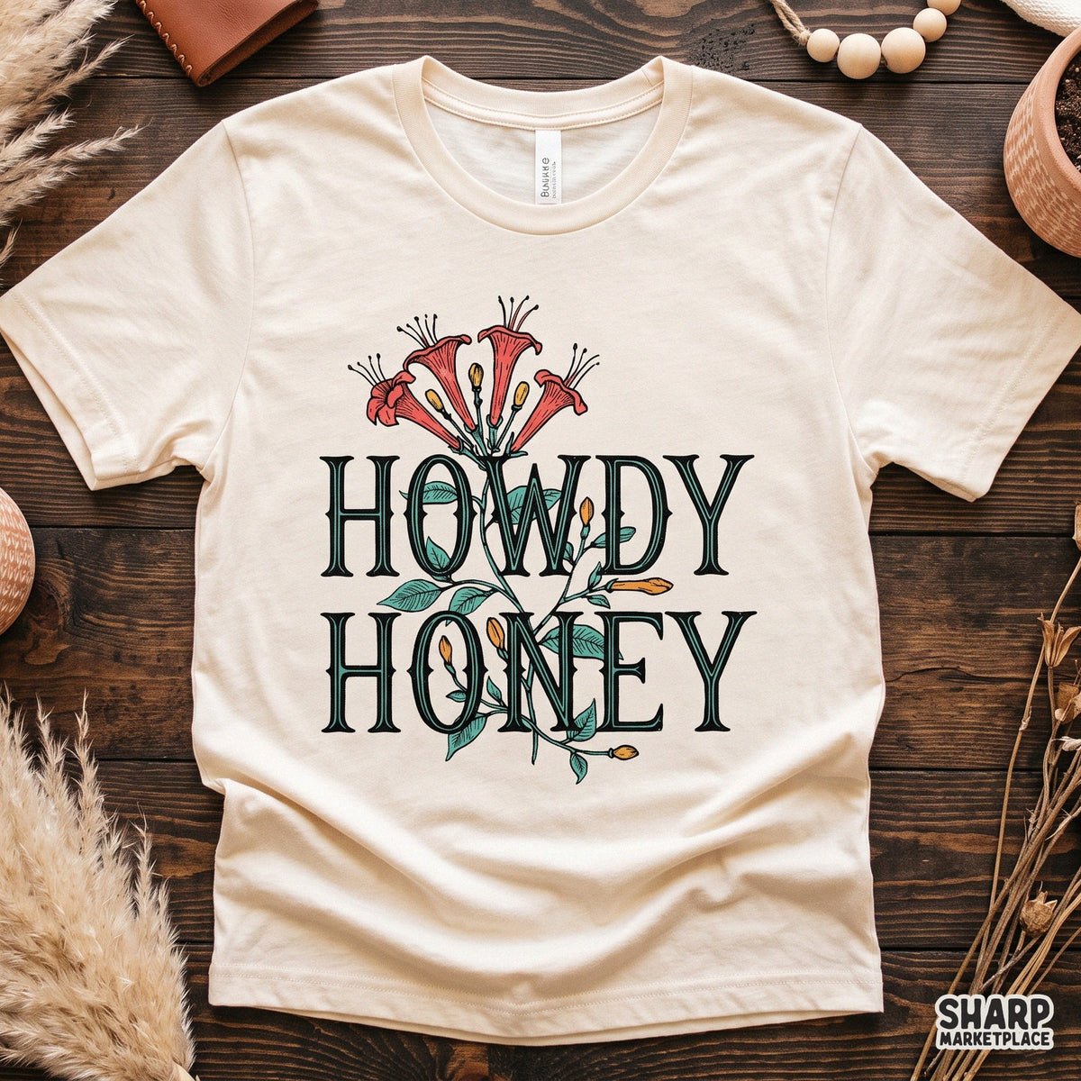 Howdy Honey Western PNG, Trendy PNG Botanical Flower