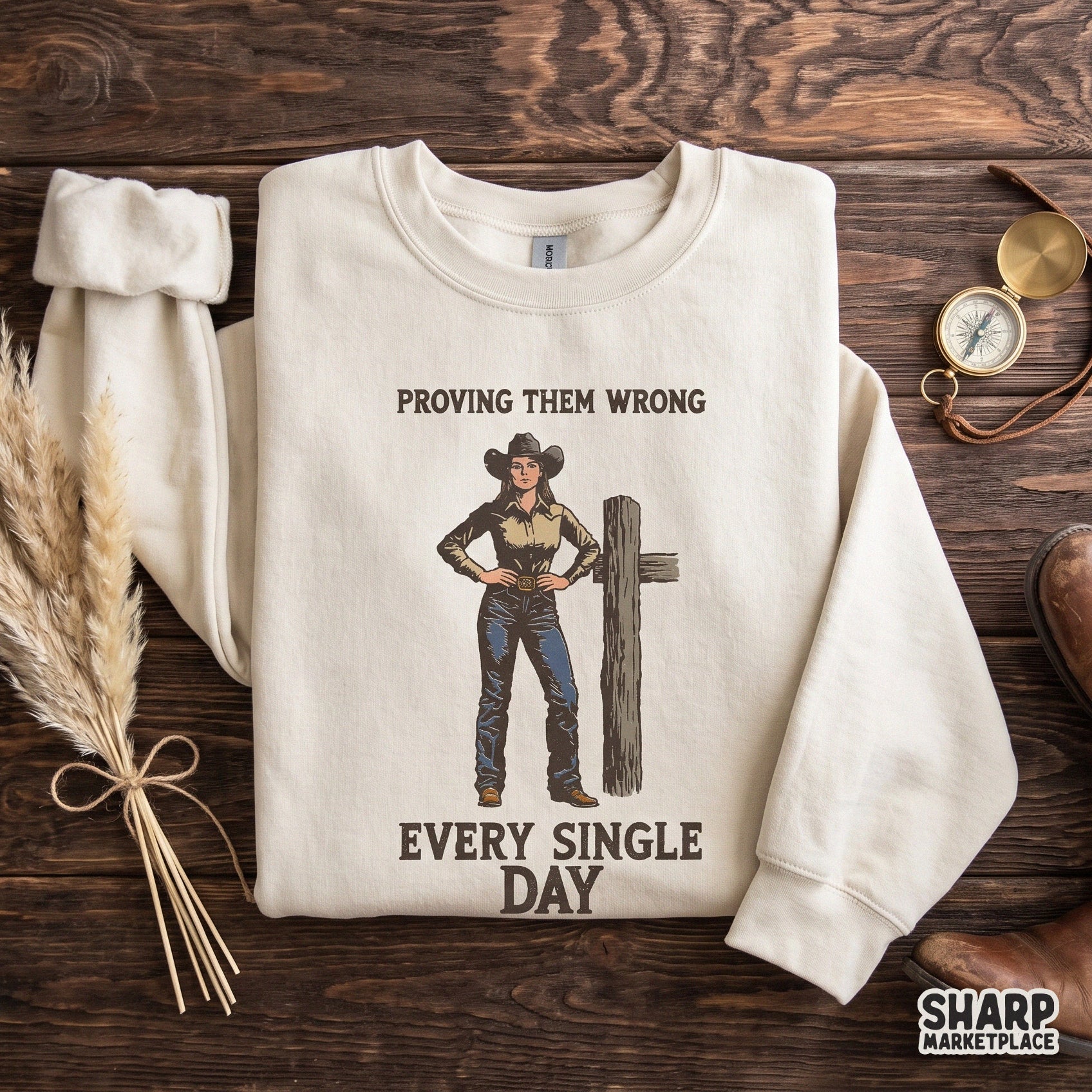 Proving Them Wrong Every Single Day retro western png cowgirl design for inspirational sublimation t-shirt art