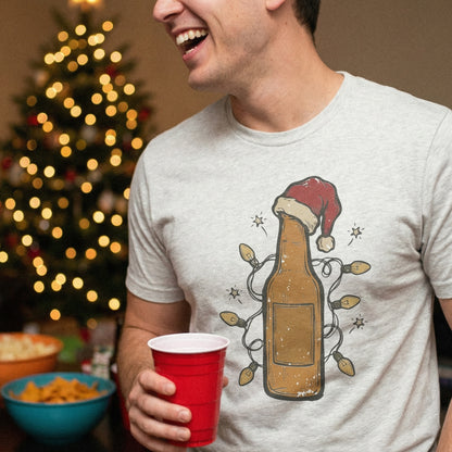 Christmas Beer Bottle PNG, Holiday Lights Digital Download - 300 DPI