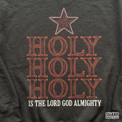 Holy Holy Holy Is The Lord God Almighty vintage Christian typography design with star for faith shirts and sublimation