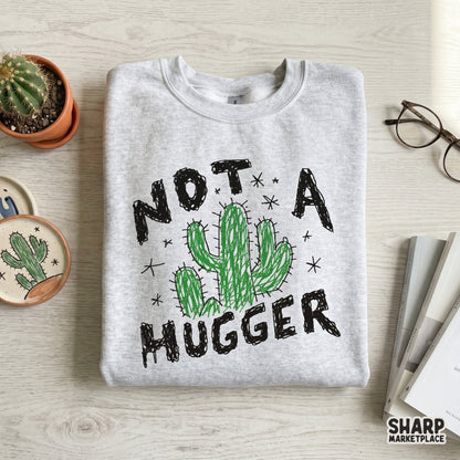 Sarcastic western-themed cactus graphic featuring a hand-drawn green plant and bold block text, perfect for creating funny shirts and vinyl stickers.