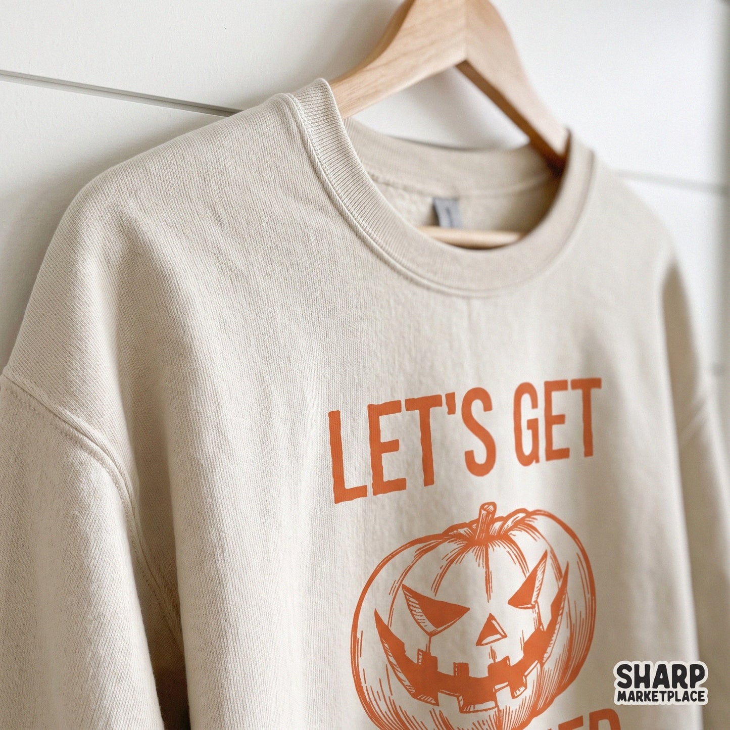 Retro Let's Get Smashed pumpkin graphic for funny Halloween shirt designs and spooky season drinking humor sublimation art