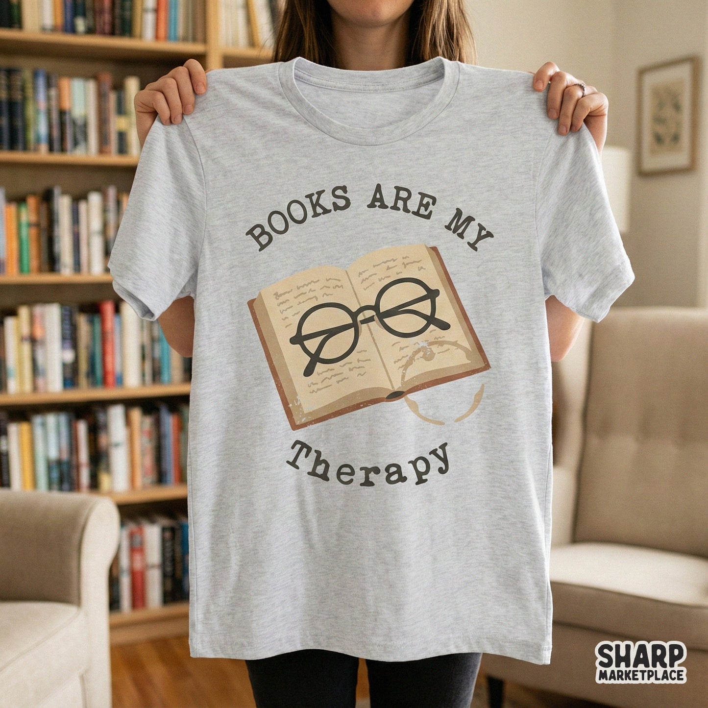 Books Are My Therapy PNG, Book Lovers Shirt - 300 DPI Design for T-Shirt