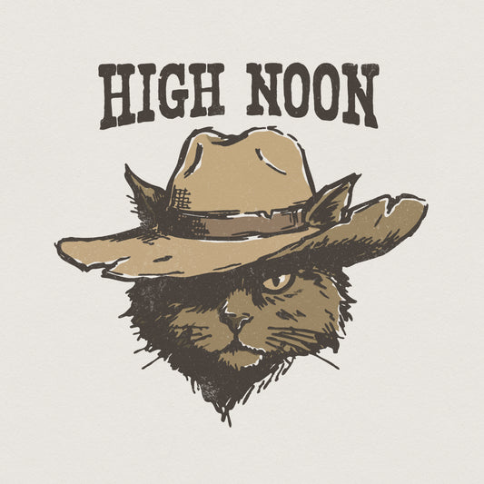 High Noon PNG, Western Cat Shirt - 300 DPI Design for T-Shirt