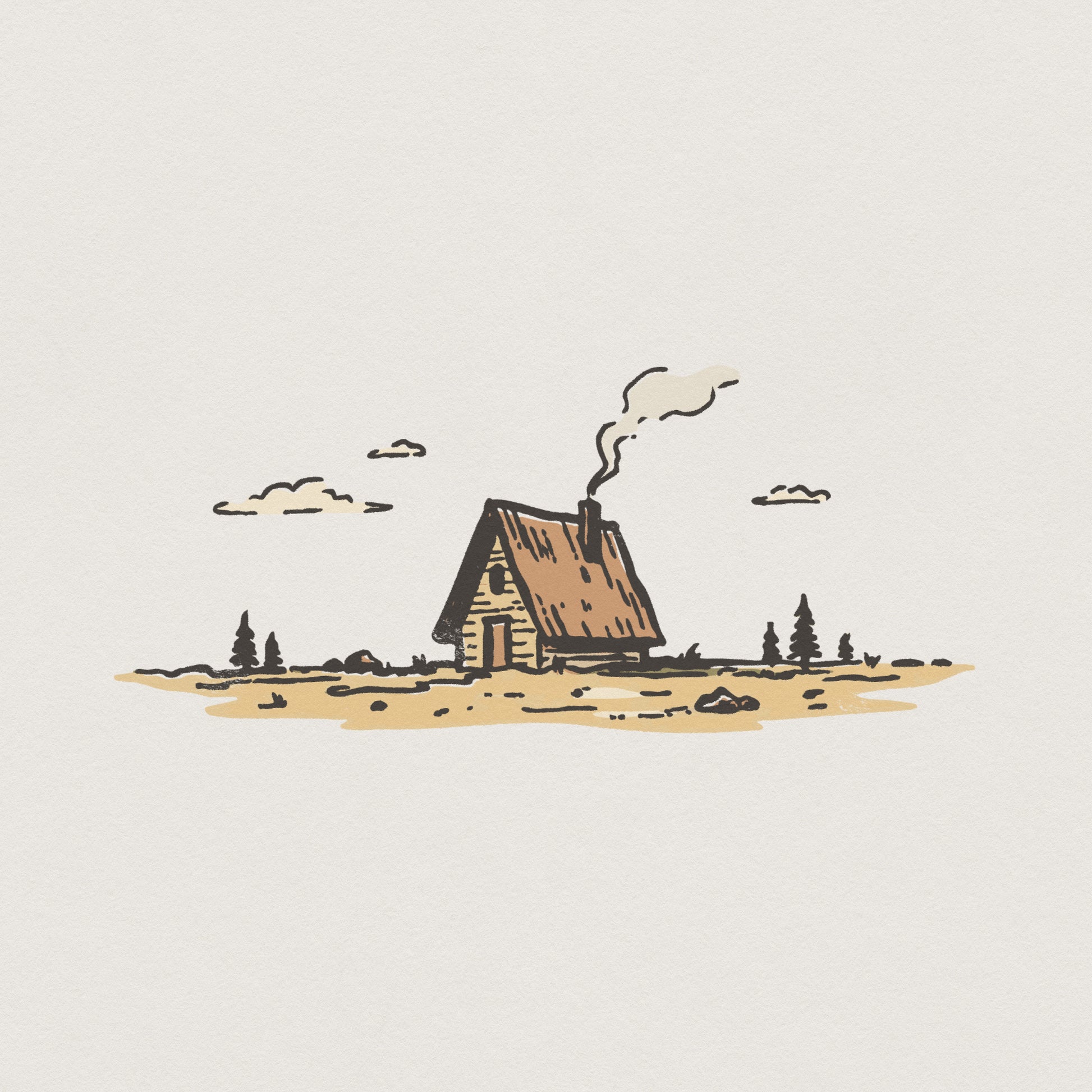 Cozy Cabin PNG, Rustic Forest House Digital Art - 300 DPI Design for