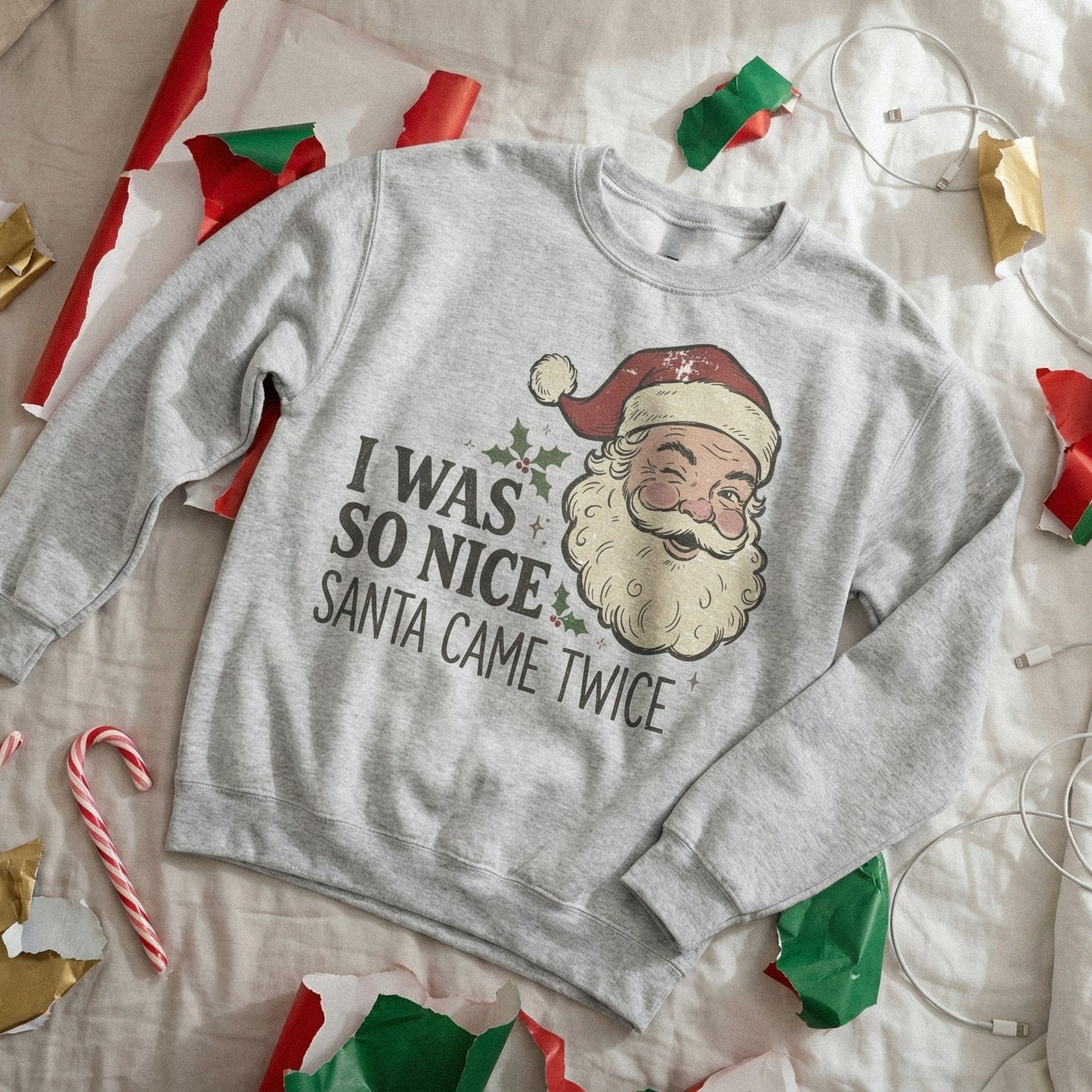 I Was So Nice Santa Came Twice PNG, Funny Christmas Shirt PNG - 300 DPI