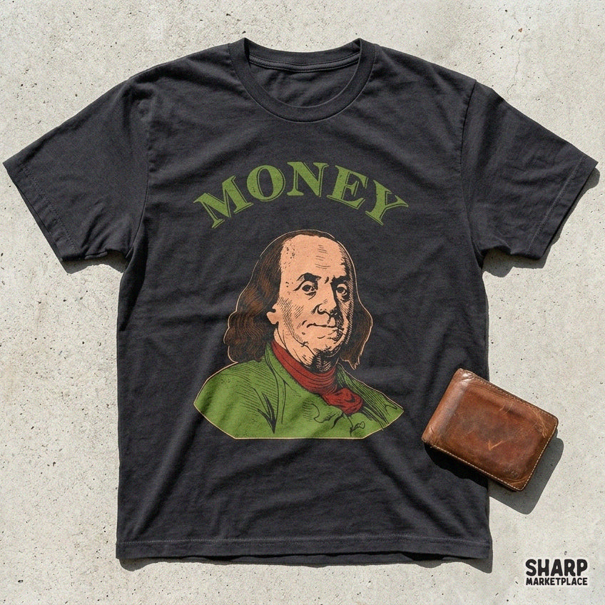 Money Benjamin Franklin Hundred Dollar Shirt PNG, Popular