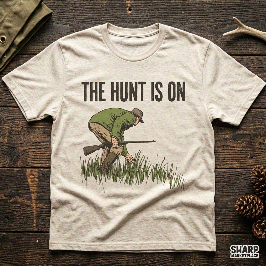 Vintage crouching hunter in grass retro outdoor design for hunting PNG t-shirt sublimation and apparel printing