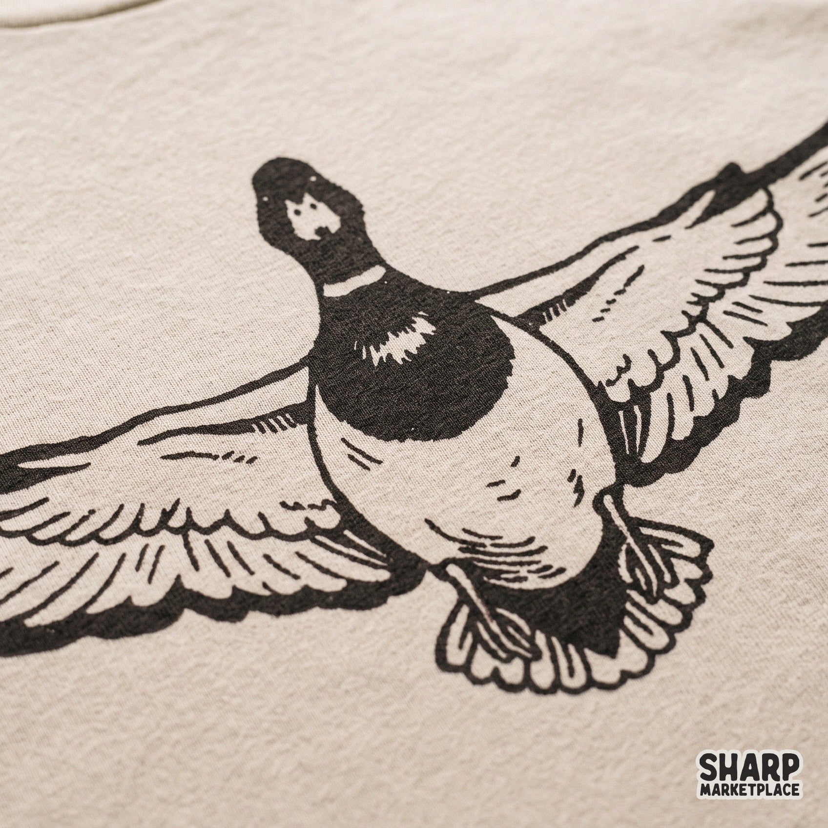 Retro mallard duck hunting sublimation design for western style t-shirts and lake life tumblers