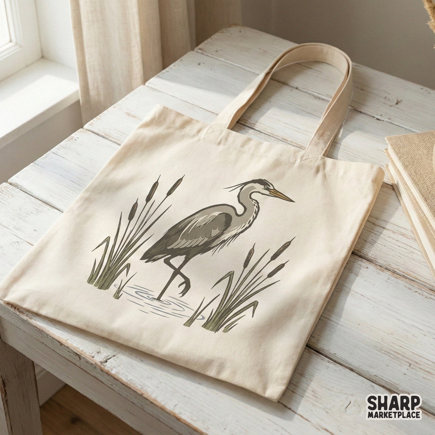 Great Blue Heron Shirt, Marsh Bird Nature PNG - 300 DPI Design for T-Shirt