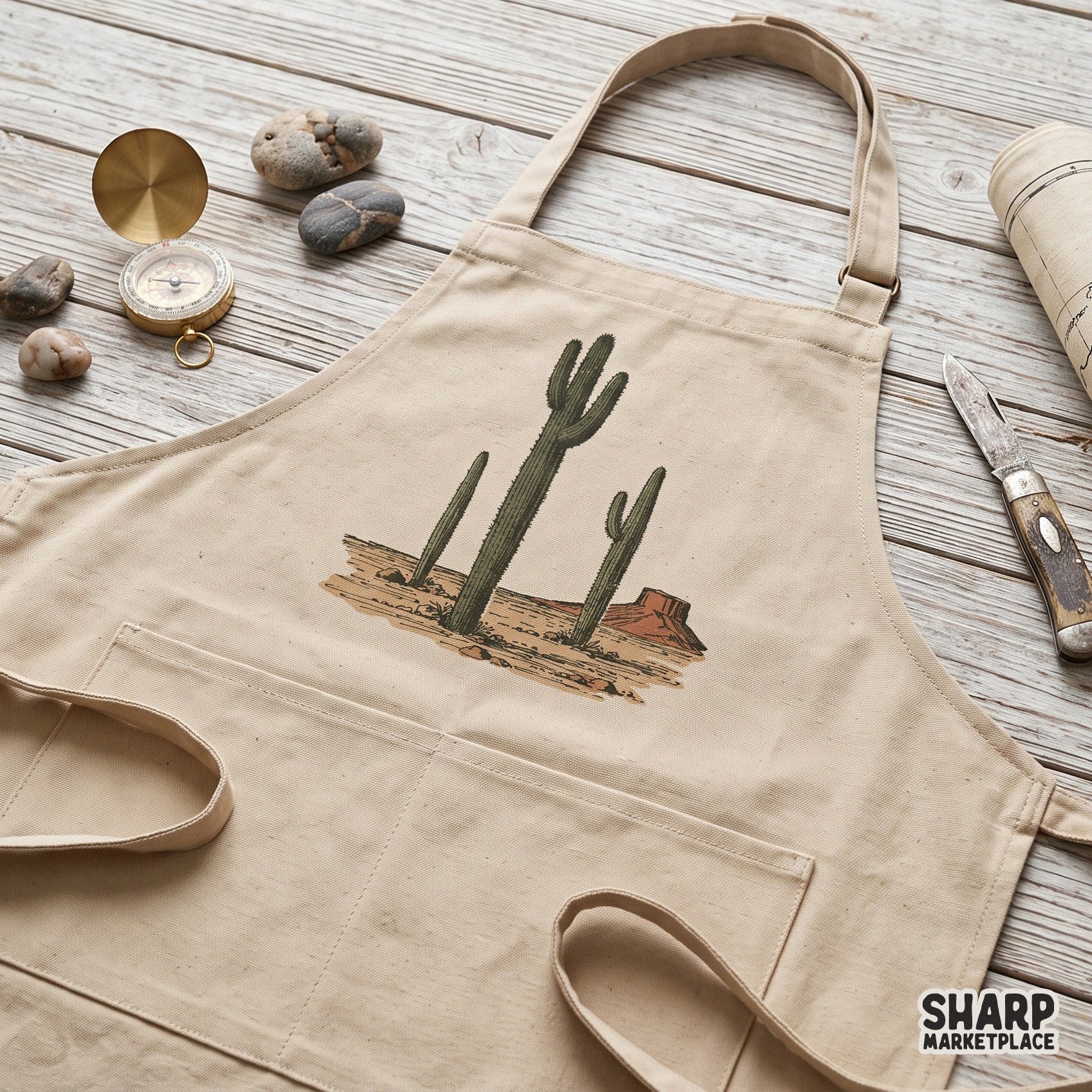 Vintage desert landscape with saguaro cacti retro western cowboy scene for country music festival t-shirt design png