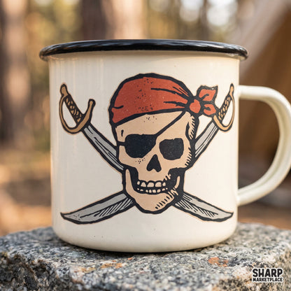 Vintage pirate skull and crossed swords Jolly Roger PNG design ideal for Halloween sublimation and t-shirt printing
