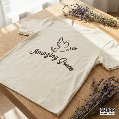 Amazing Grace PNG, Dove with Olive Branch - 300 DPI Design for T-Shirt