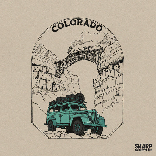 Colorado Vintage Truck Mountain Adventure Western Scene
