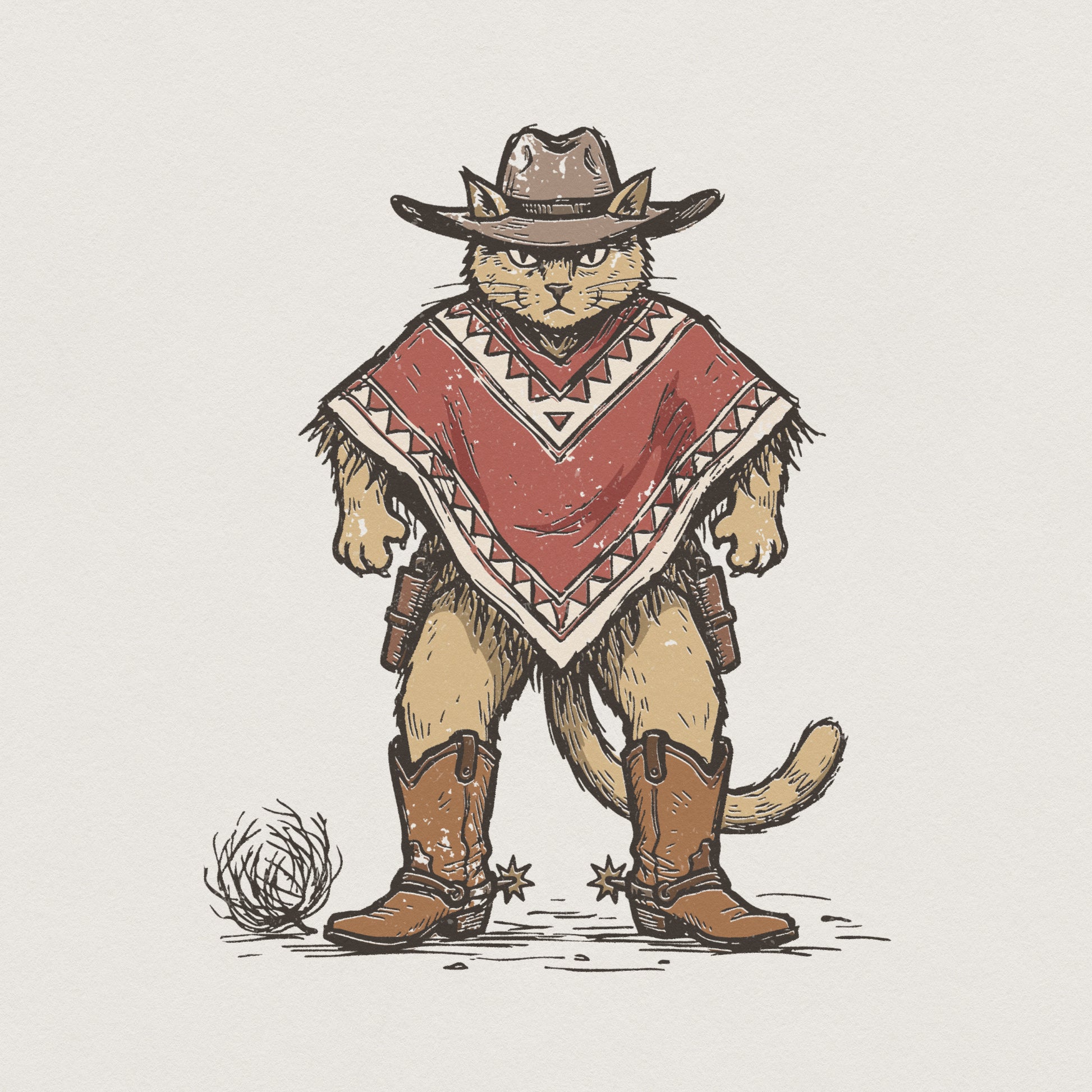 Funny Cowboy Cat PNG, Western Animal Digital Download - 300 DPI Design