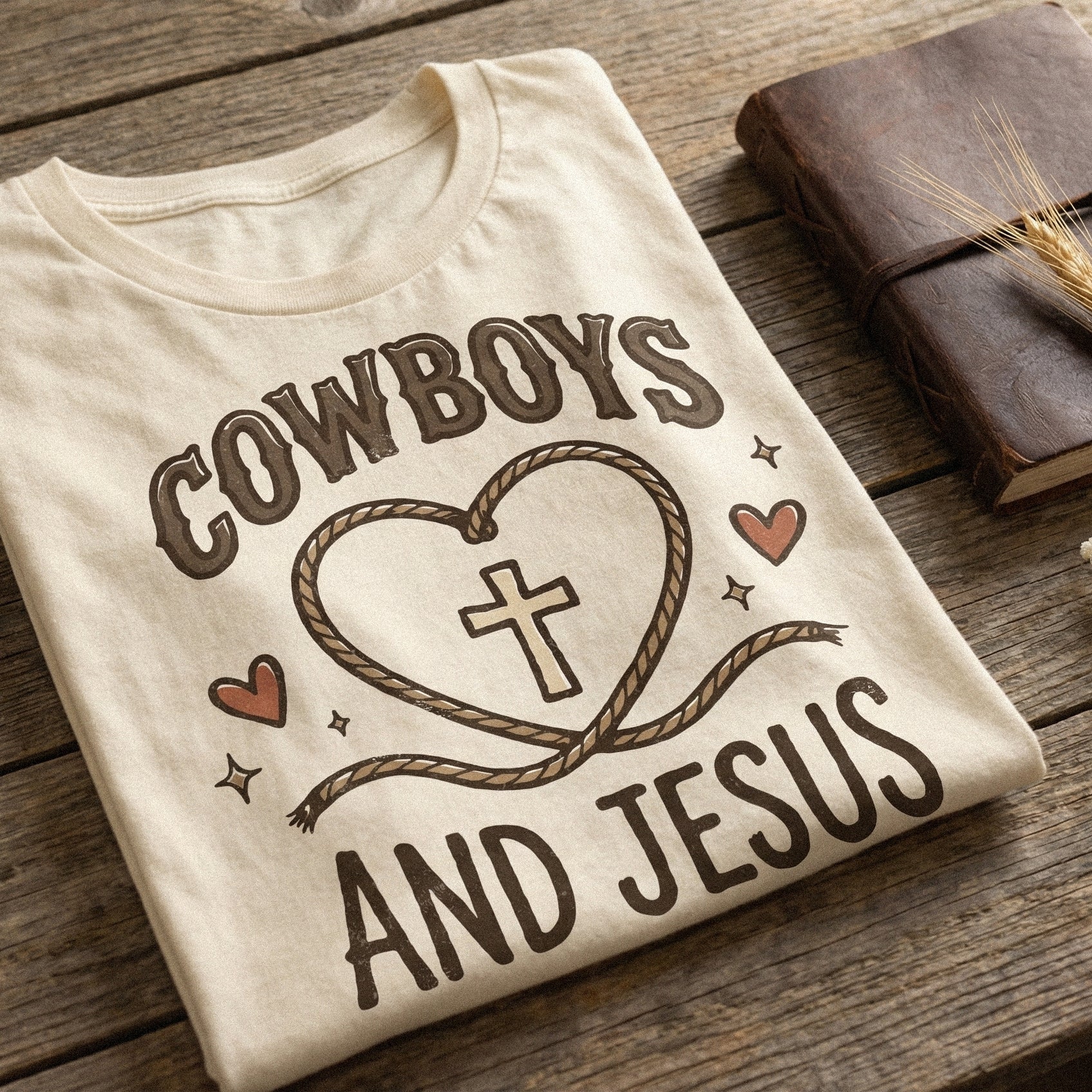 Cowboys And Jesus PNG, Western Christian Shirt Design - 300 DPI Design