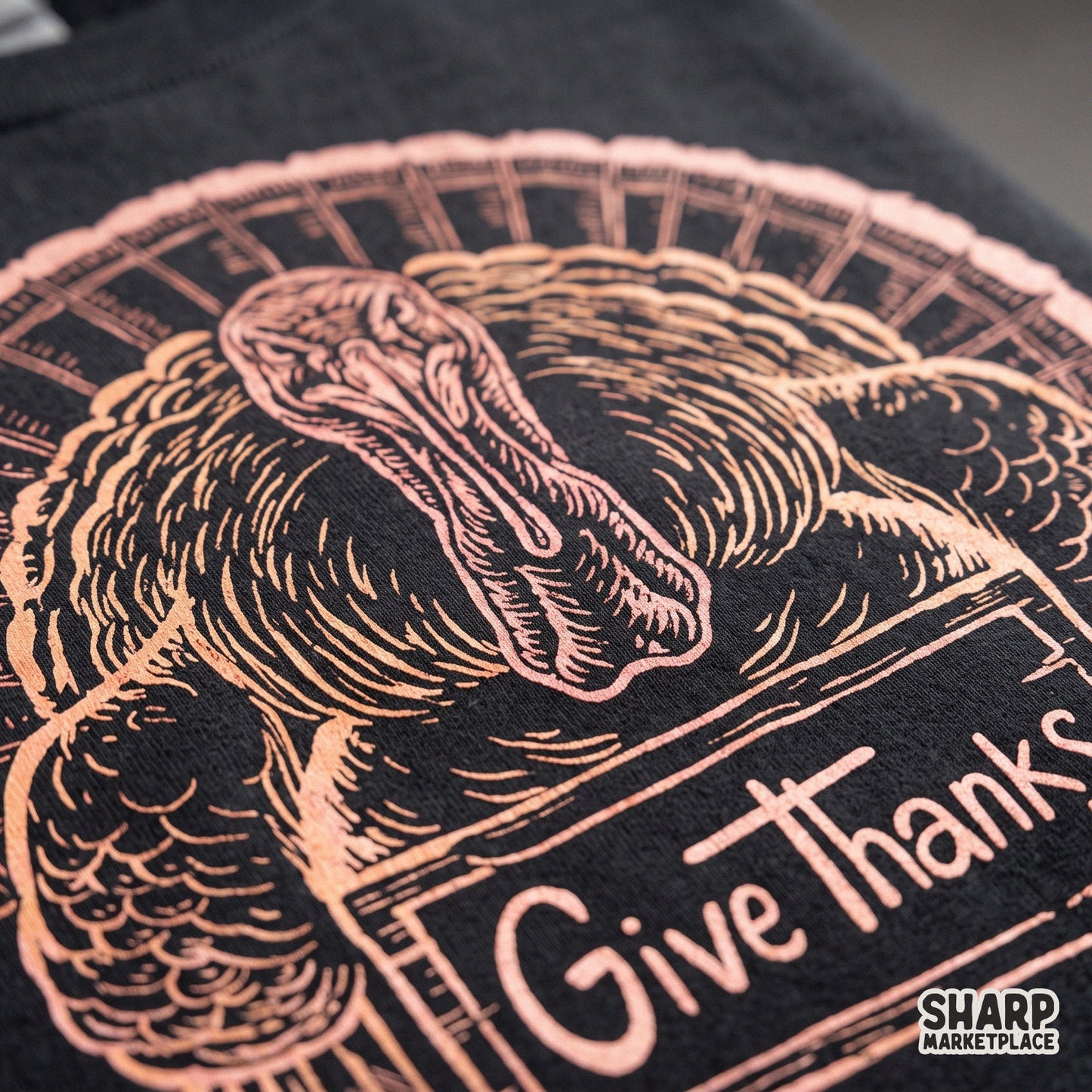 Give Thanks Thanksgiving celebration graphic in a retro fall PNG design for apparel sublimation