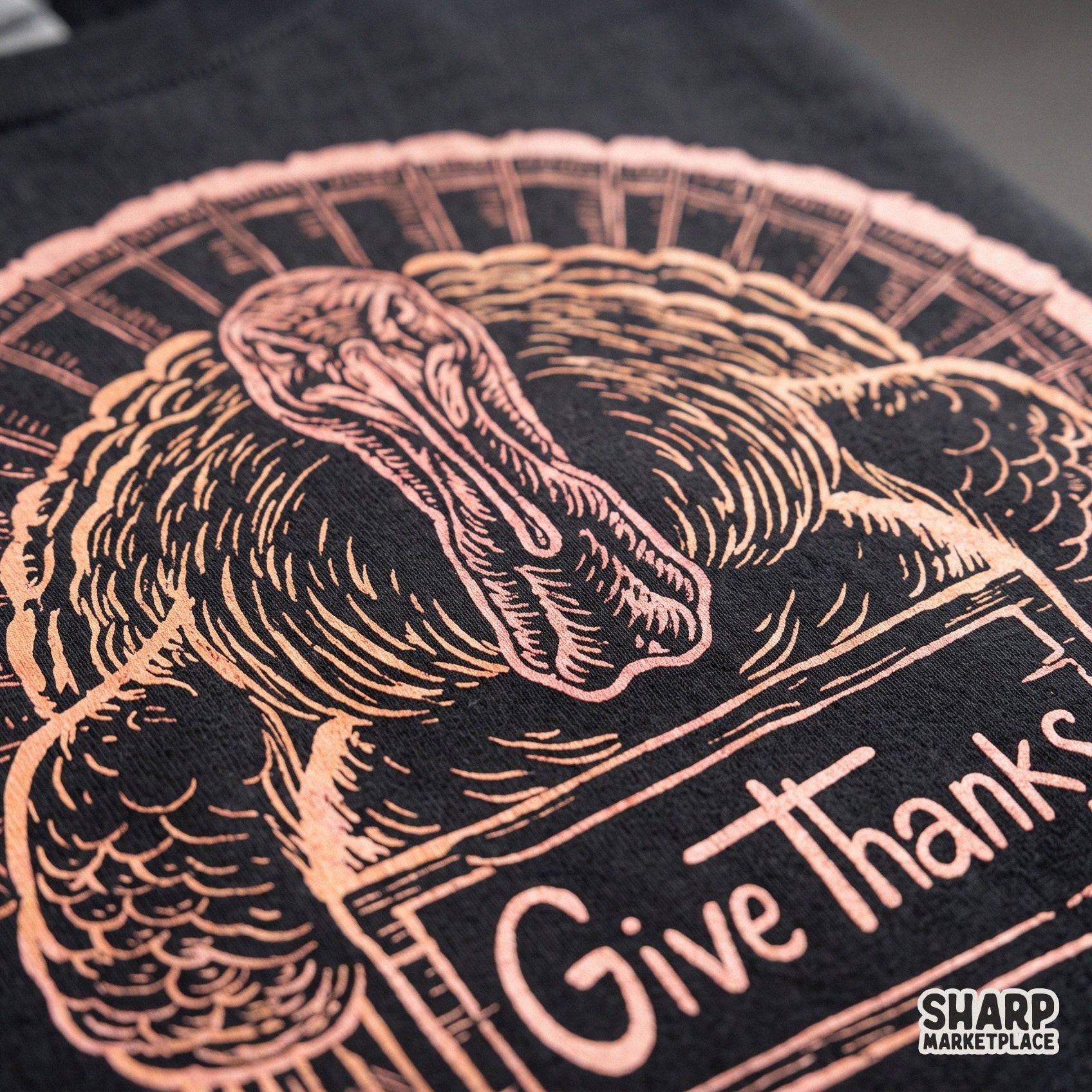 Give Thanks Thanksgiving celebration graphic in a retro fall PNG design for apparel sublimation