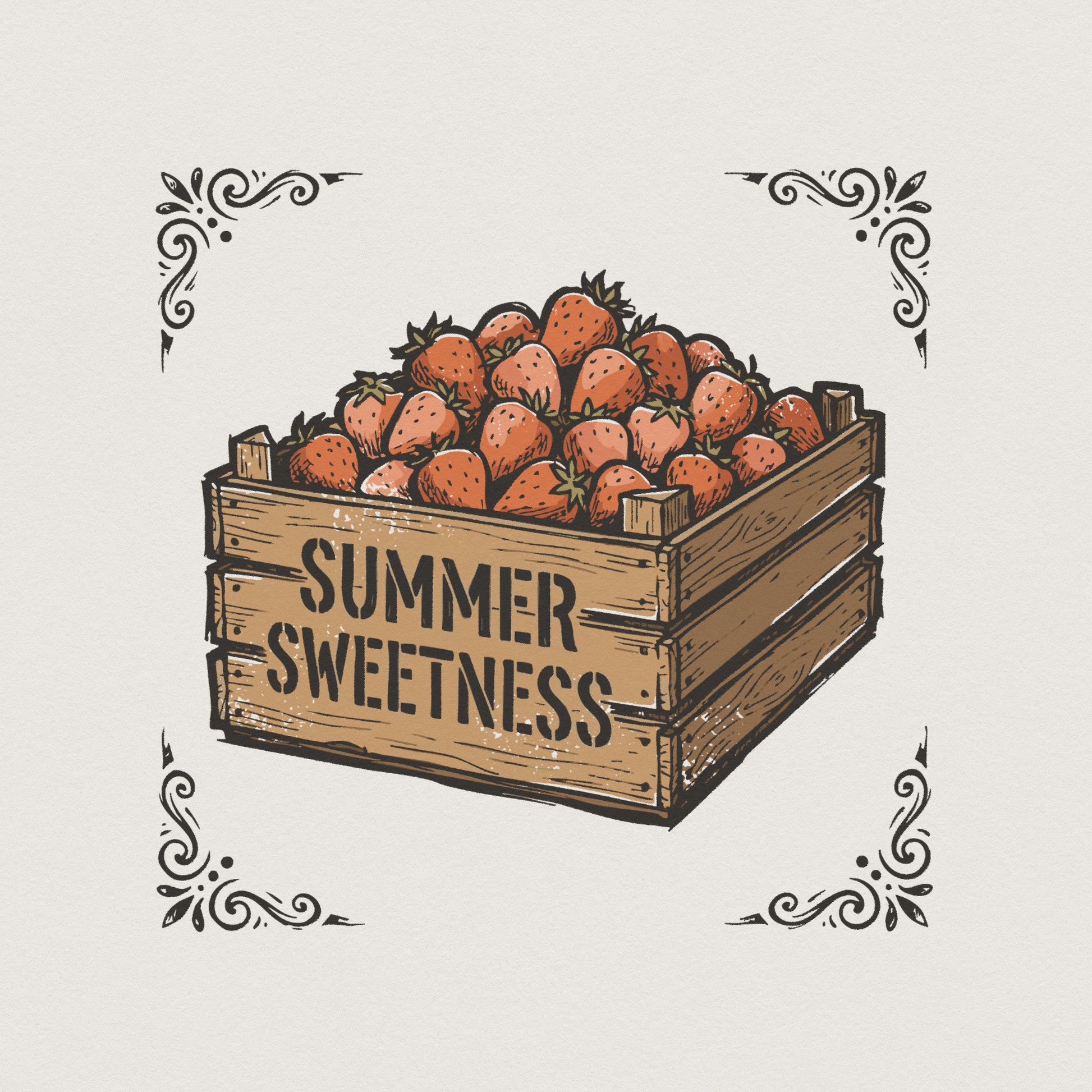 Summer Sweetness PNG, Strawberry Digital Download - 300 DPI Design for