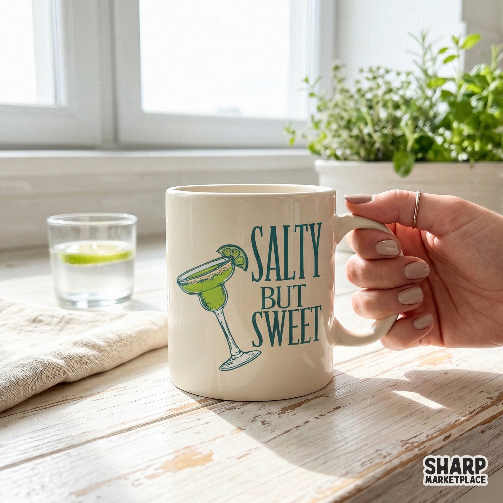 Salty But Sweet summer PNG design for sarcastic beach t-shirts and bachelorette party cocktail sublimation crafts