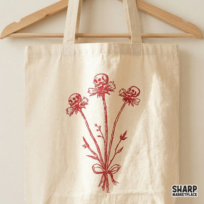 Skull Flower Bouquet PNG, Halloween PNG - 300 DPI Design for T-Shirt