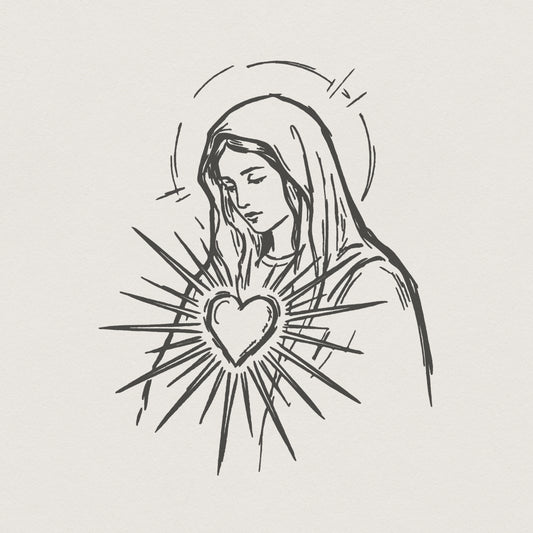 Sacred Heart of Mary PNG, Religious Shirt Design - 300 DPI Design for