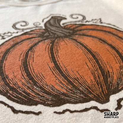Vintage ornamental pumpkin illustration for a retro fall t-shirt print or autumn sublimation design