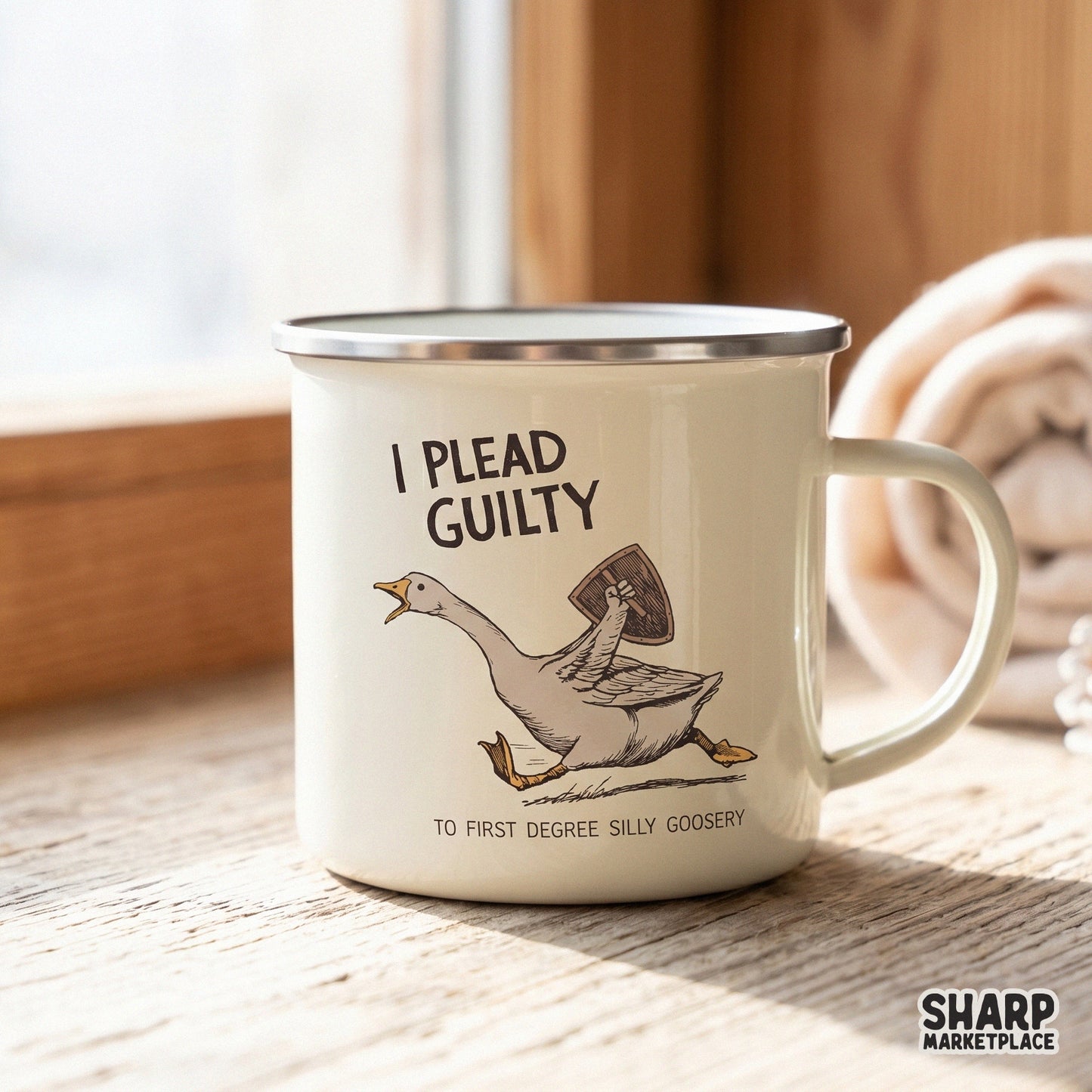 Silly goose running shield art with funny animal memes png design for sarcastic shirts
