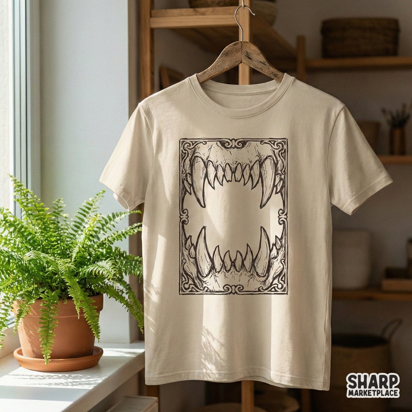 Animal Skull PNG, Gothic Fang Design - 300 DPI Design for T-Shirt
