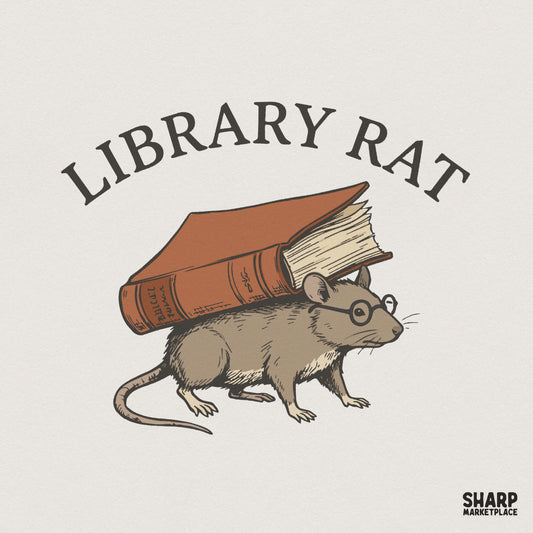 Library Rat Book Lover Tee, Funny Literary Shirt - 300 DPI Design for