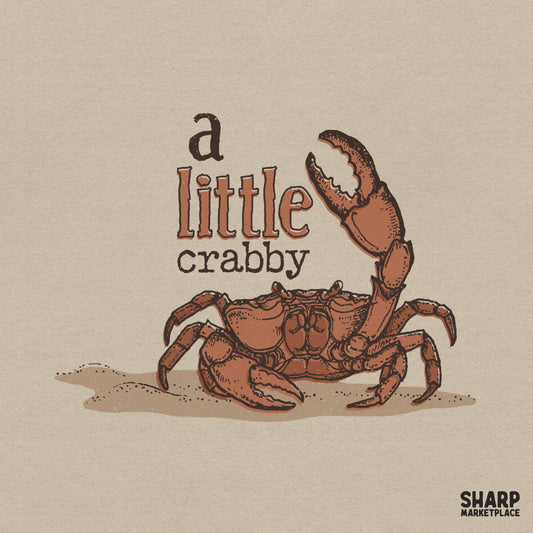 Funny crab beach design PNG for a little crabby sarcastic summer shirt and coastal humor sublimation projects