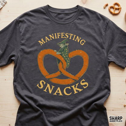 Manifesting Snacks Pretzel Wizard Art, Trendy Funny Goblin