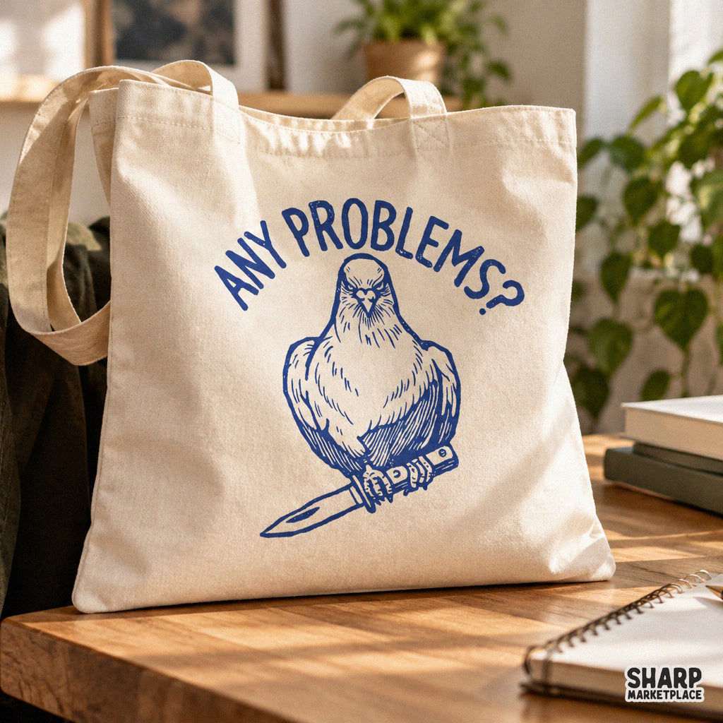 Funny angry pigeon with knife transparent PNG design perfect for sarcastic t-shirts and retro animal meme graphics