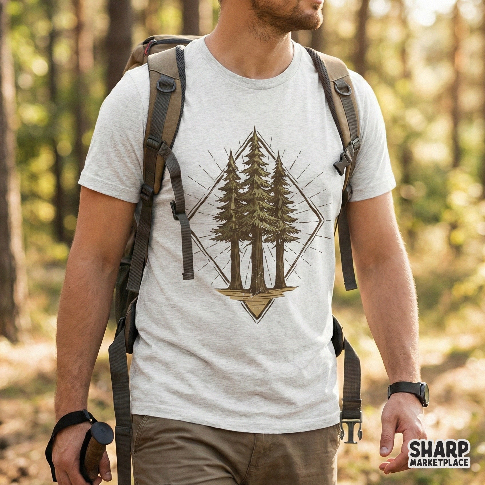 Pine Tree Forest PNG, Nature Clipart - 300 DPI Design for T-Shirt