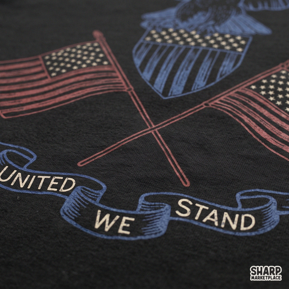 Patriotic bald eagle with American flag retro PNG design for Memorial Day shirts and sublimation art