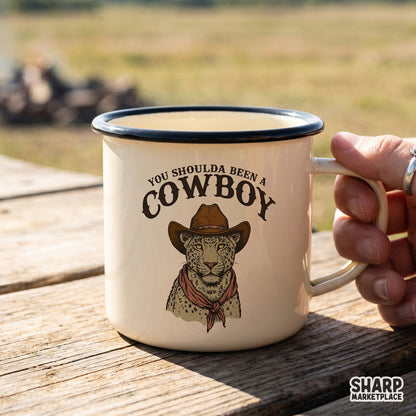 Detailed big cat illustration in a cowboy hat and neckerchief with arched western lettering, perfect for DIY t-shirts, stickers, or tumblers.
