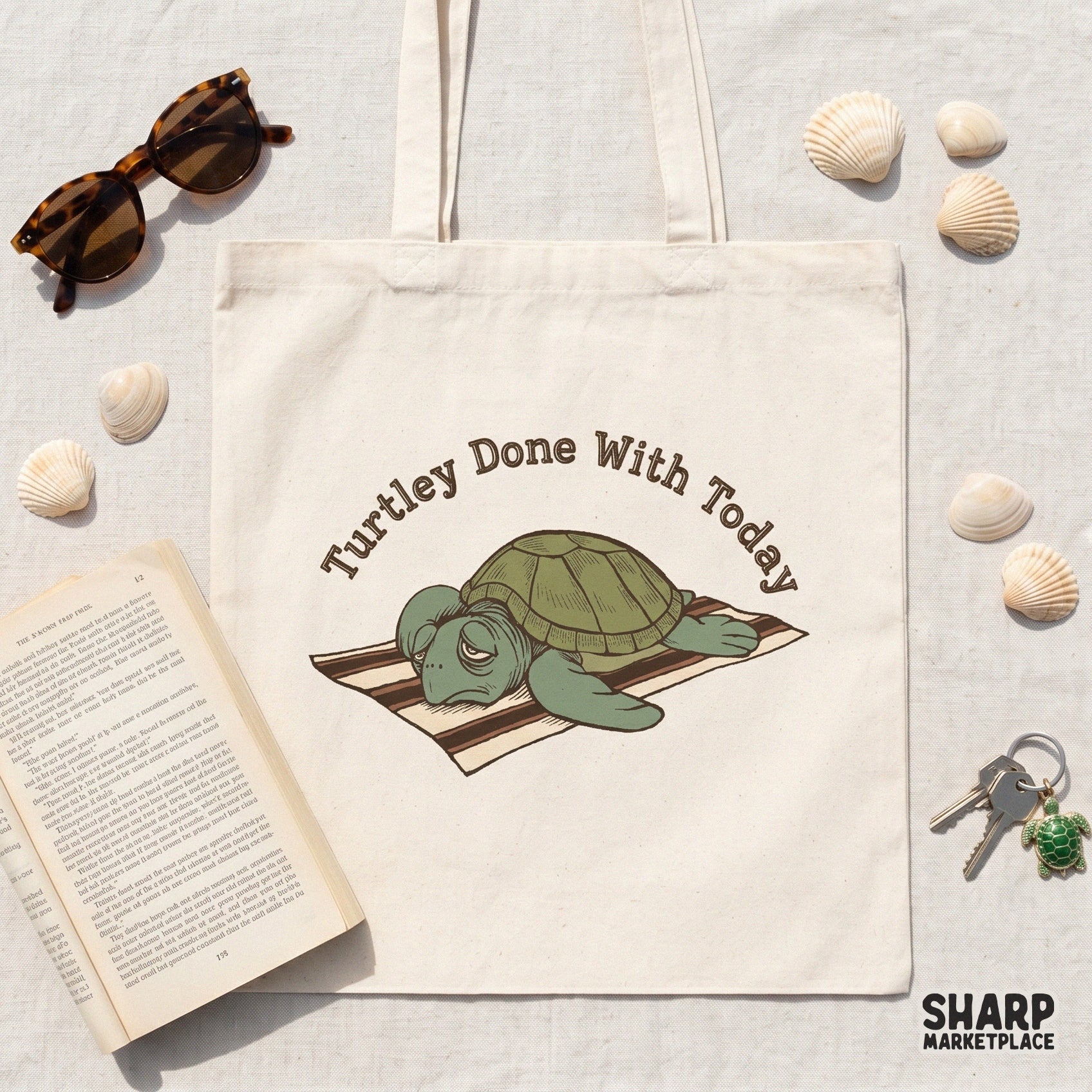 Turtley Done With Today funny tired turtle PNG for sarcastic animal meme summer t-shirts and beach apparel design