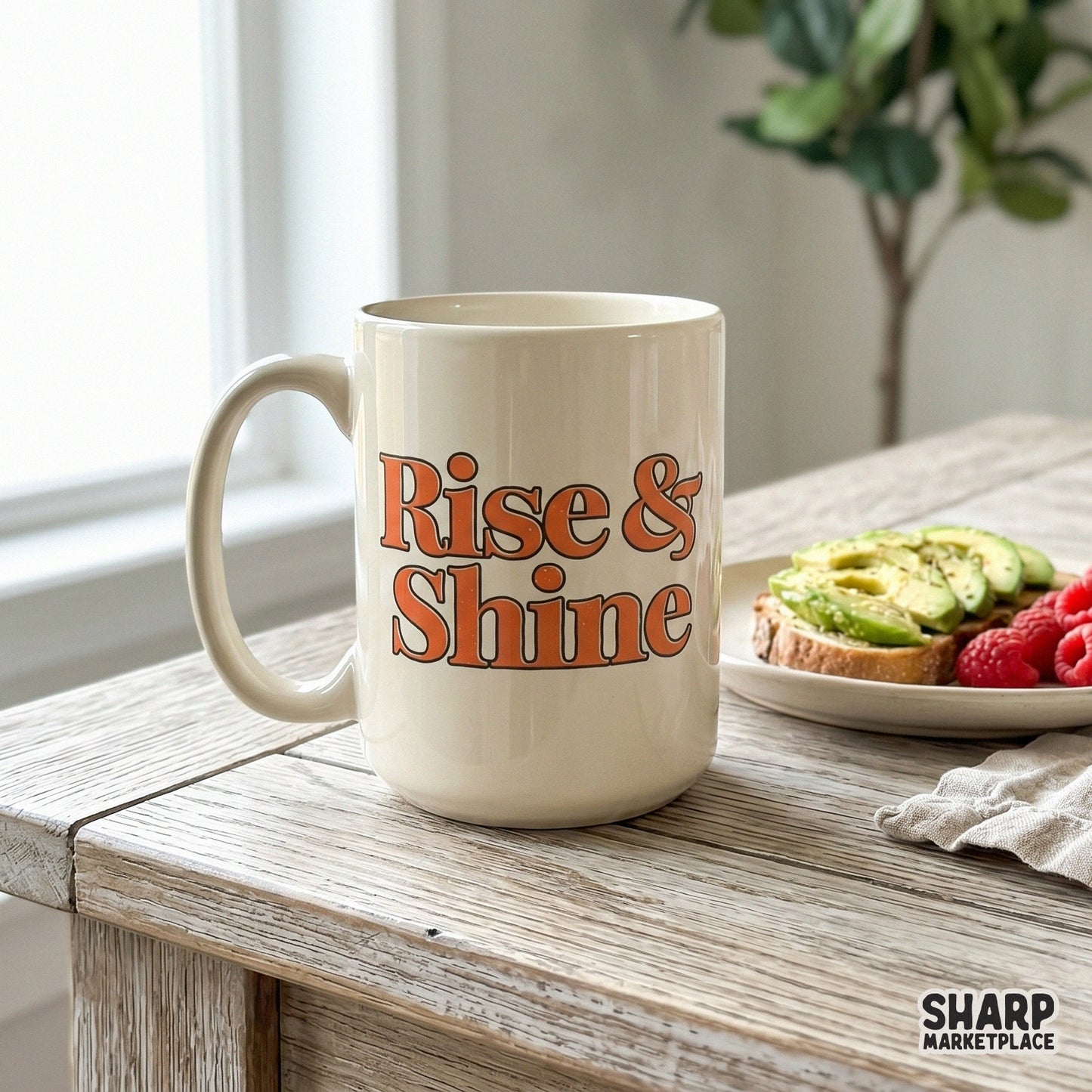 Rise and Shine retro wavy typography PNG for trendy Y2K aesthetic positive phrase shirts and sublimation apparel