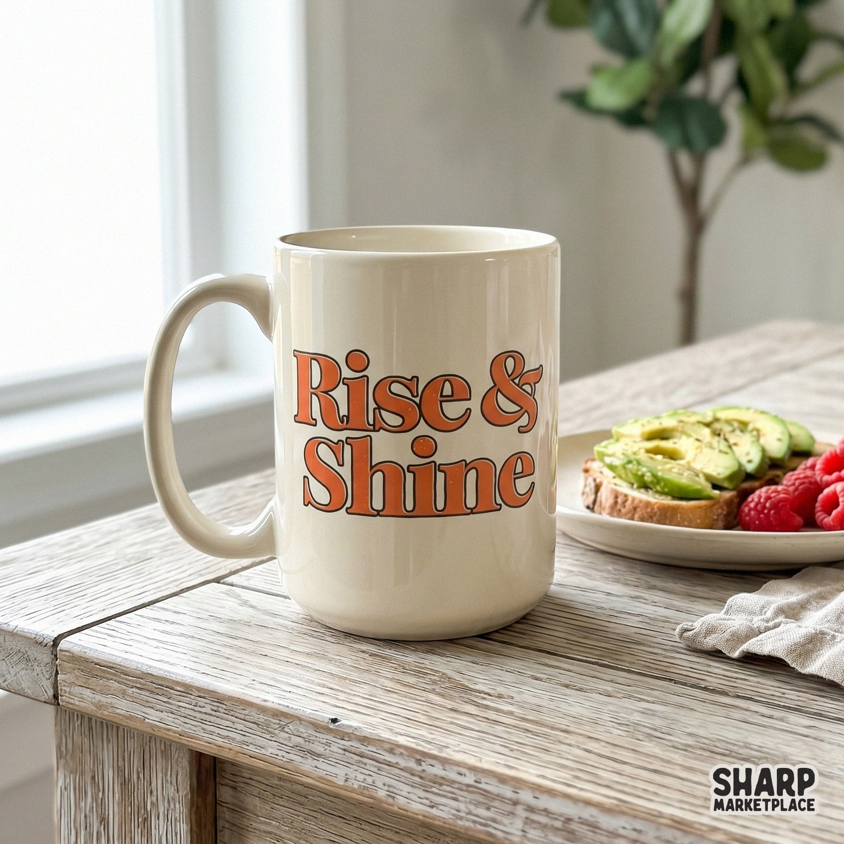 Rise and Shine retro wavy typography PNG for trendy Y2K aesthetic positive phrase shirts and sublimation apparel