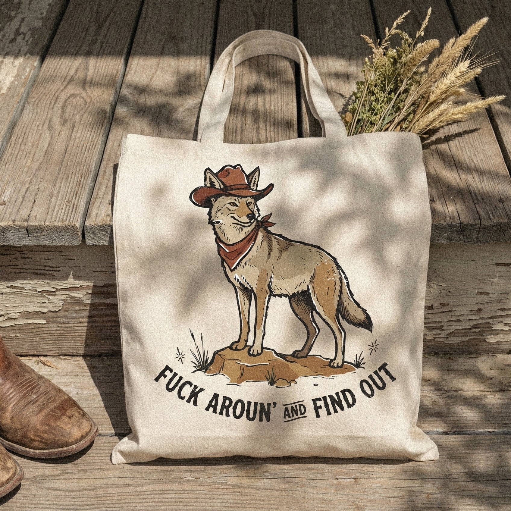 Fuck Aroun’ And Find Out PNG, Cowboy Coyote Shirt - 300 DPI Design for