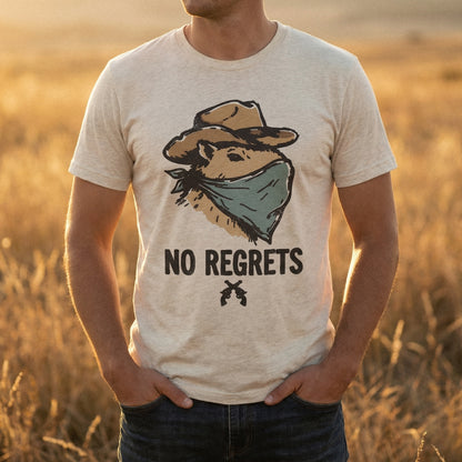 No Regrets PNG, Cowboy Capybara Digital Art - 300 DPI Design for T-Shirt