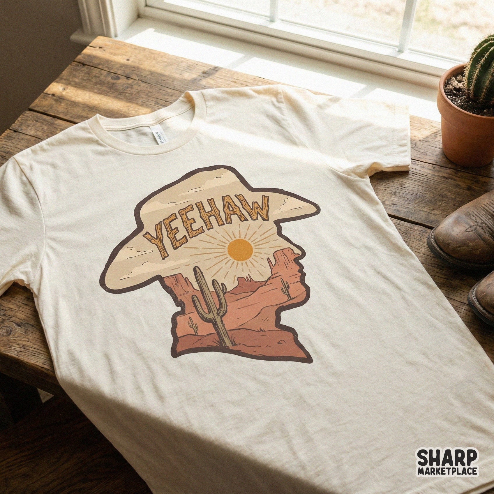 Yeehaw PNG, Western Desert Art - 300 DPI Design for T-Shirt