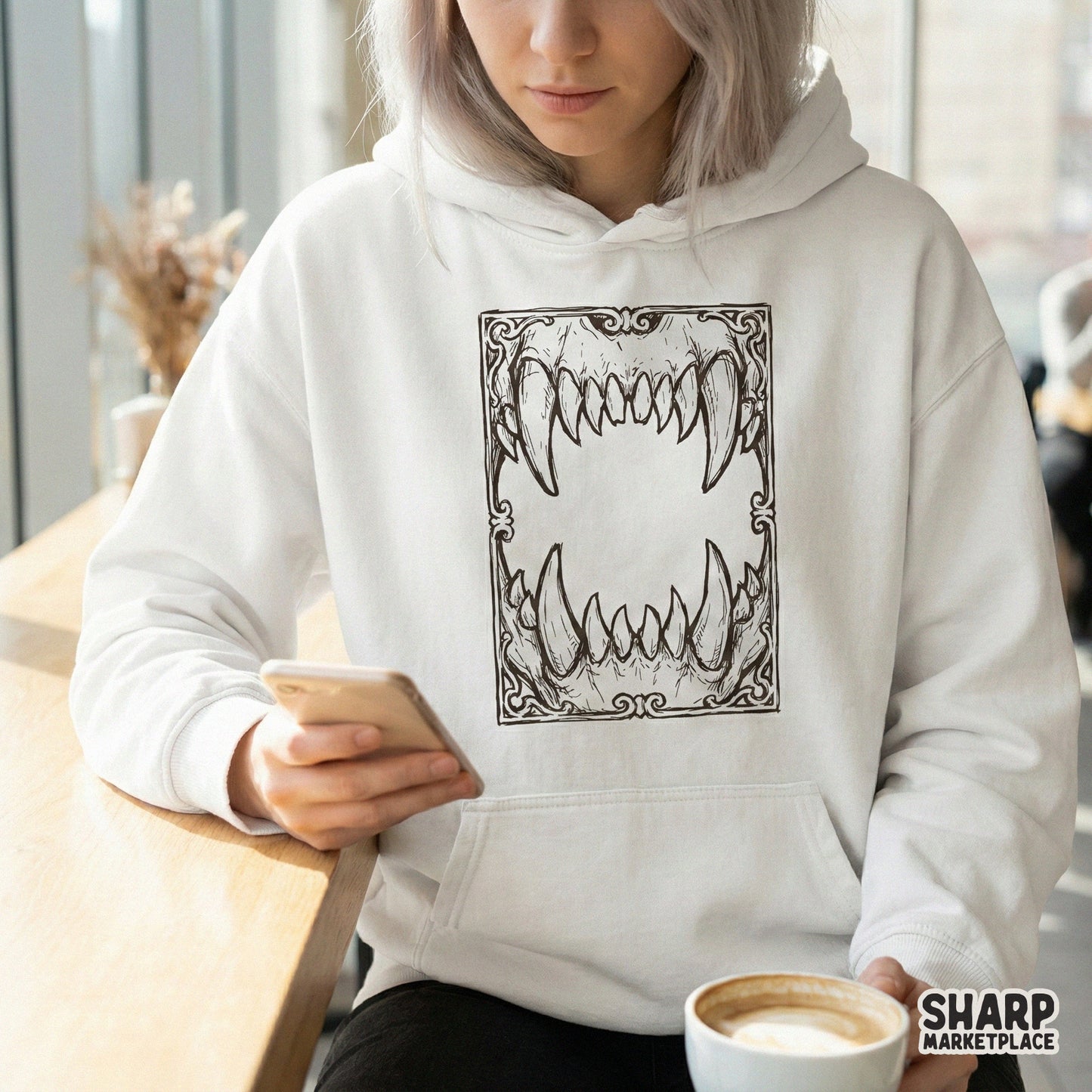 Animal Skull PNG, Gothic Fang Design - 300 DPI Design for T-Shirt