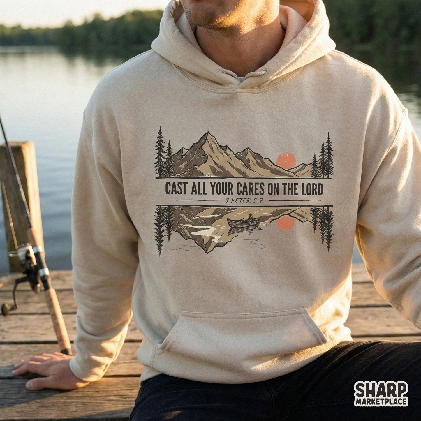 Cast All Your Cares On The Lord PNG, 1 Peter 5:7 - 300 DPI Design for